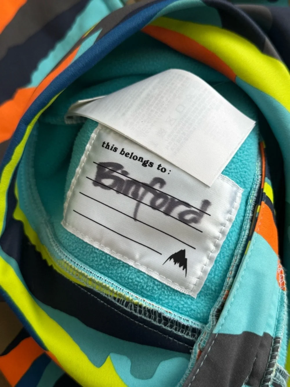 Burton Kids Zip Hoodie in Blue, Green & Orange Camo